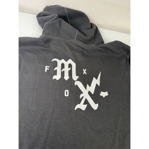 Mens Fox Racing Hooded Thermal Waffle Knit Shirt Size XXL MX Motocross Gray